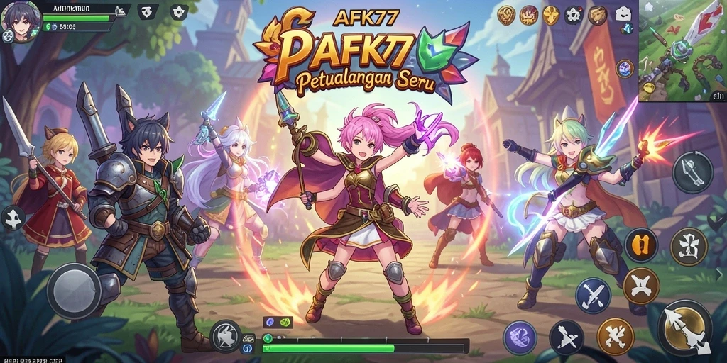 Tampilan gameplay AFK77 dengan karakter anime yang menawan.