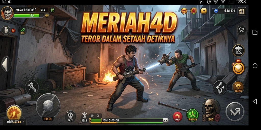 Tangkapan layar gameplay MERIAH4D menampilkan suasana mencekam di lokasi angker.
