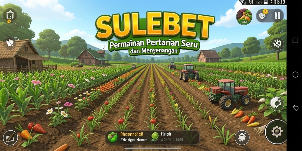 Screenshot utama SULEBET menampilkan gameplay pertanian yang seru.