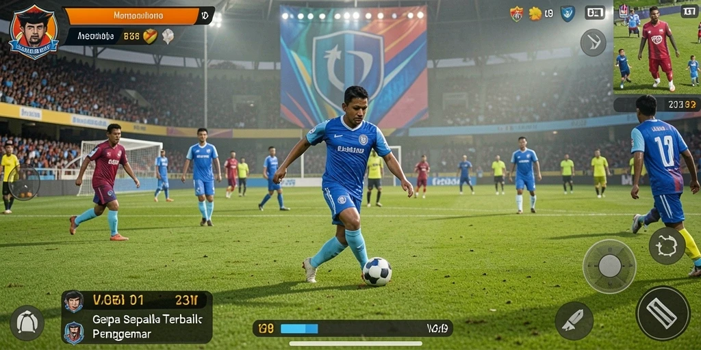 Tampilan gameplay V39 yang menegangkan dan seru di lapangan sepak bola.